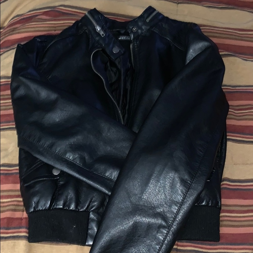 Black leather jacket